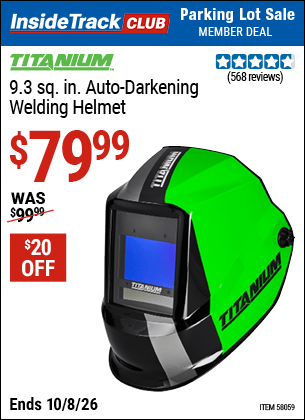 Harbor Freight Tools Coupons, Harbor Freight Coupon, HF Coupons-TITANIUM 9.3 sq. in. Auto Darkening Welding Helmet 