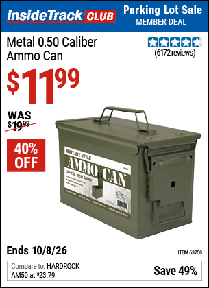 Harbor Freight Tools Coupons, Harbor Freight Coupon, HF Coupons-.50 Cal Metal Ammo Can
