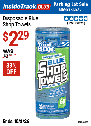 Harbor Freight Tools Coupons, Harbor Freight Coupon, HF Coupons-Disposable Blue Shop Towels