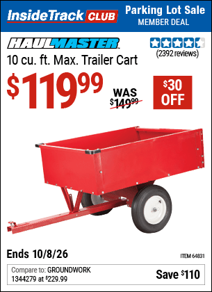 Harbor Freight Tools Coupons, Harbor Freight Coupon, HF Coupons-10 Cu. Ft. Trailer Cart