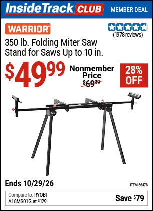 Harbor Freight Tools Coupons, Harbor Freight Coupon, HF Coupons-Warrior Universal Folding Miter Saw Stand