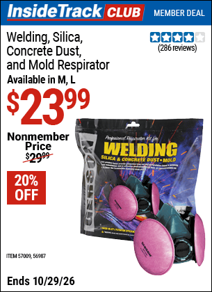 Harbor Freight Tools Coupons, Harbor Freight Coupon, HF Coupons-Welding, Silica, Concrete Dust & Mold Respirator - Medium