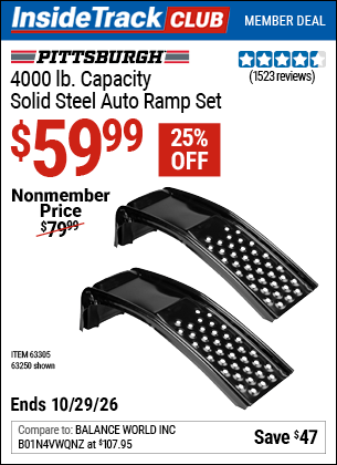 Harbor Freight Tools Coupons, Harbor Freight Coupon, HF Coupons-2 Piece Solid Steel Auto Ramp Set