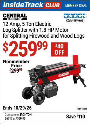 Harbor Freight Tools Coupons, Harbor Freight Coupon, HF Coupons-5 Ton Log Splitter