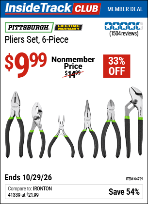 Harbor Freight Tools Coupons, Harbor Freight Coupon, HF Coupons-6 Piece Pliers Set