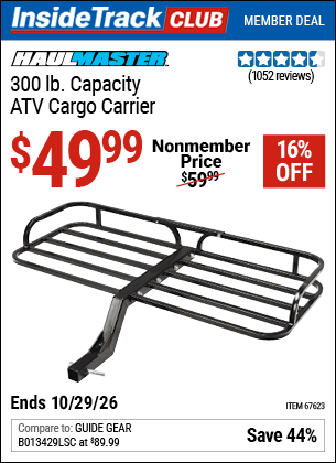 Harbor Freight Tools Coupons, Harbor Freight Coupon, HF Coupons-300 Lb. Capacity Atv Cargo Carrier