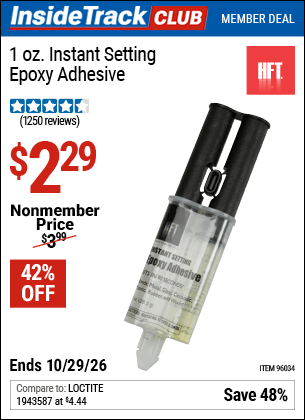 Harbor Freight Tools Coupons, Harbor Freight Coupon, HF Coupons-1 Oz. Instant Setting Epoxy Adhesive