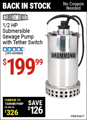 Harbor Freight Tools Coupons, Harbor Freight Coupon, HF Coupons-3/4 Hp Submersible Utility Pump