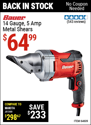 Harbor Freight Tools Coupons, Harbor Freight Coupon, HF Coupons-14 Guage, 5 Amp Swivel Head Shears