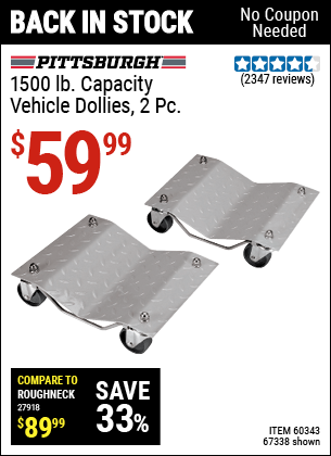 Harbor Freight Tools Coupons, Harbor Freight Coupon, HF Coupons-2 Piece 1500 Lb. Capacity Vehicle Wheel Dollies