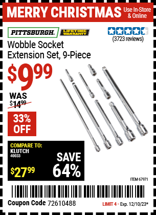 Harbor Freight Coupons, HF Coupons, 20% off - 9 Piece 1/4