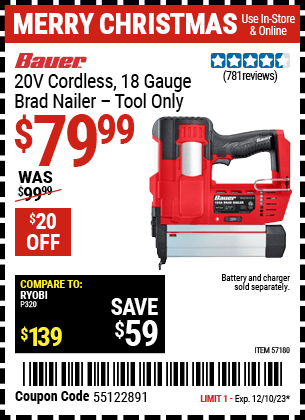 Harbor Freight Coupons, HF Coupons, 20% off - 57180