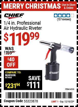Harbor Freight Coupons, HF Coupons, 20% off - Professional 1/4