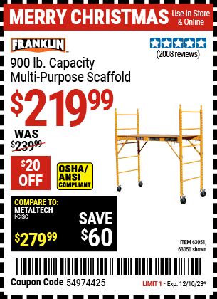 Harbor Freight Coupons, HF Coupons, 20% off - Heavy Duty Portable Scaffold