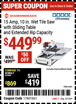 Harbor Freight Coupons, HF Coupons, 20% off - 2.4 Hp, 10