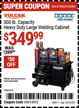 Harbor Freight Coupons, HF Coupons, 20% off - Vulcan Commercial Quality Heavy Duty Welding Cabinet