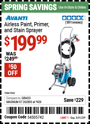 Harbor Freight Coupons, HF Coupons, 20% off - Airless Paint, Primer & Stain Sprayer