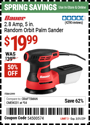 Harbor Freight Coupons, HF Coupons, 20% off - Bauer 2.8 Amp 5