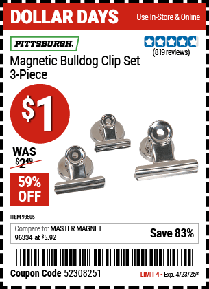 Harbor Freight Coupons, HF Coupons, 20% off - 98505