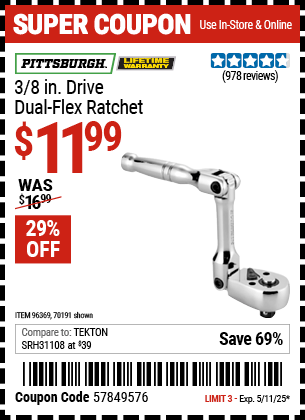 Harbor Freight Coupons, HF Coupons, 20% off - 3/8