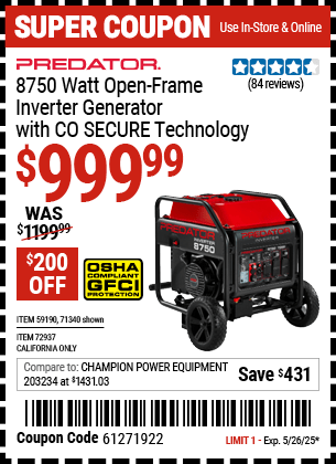 Harbor Freight Coupons, HF Coupons, 20% off - 71340