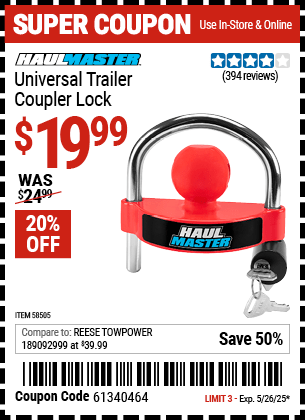 Harbor Freight Coupons, HF Coupons, 20% off - 58505