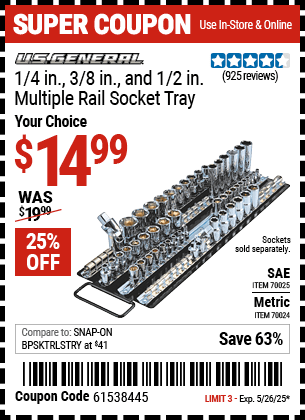 Harbor Freight Coupons, HF Coupons, 20% off - 1/4