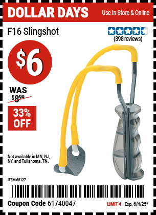 Harbor Freight Coupons, HF Coupons, 20% off - F16 Slingshot