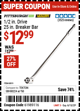 Harbor Freight Coupons, HF Coupons, 20% off - Pittsburgh Pro 1/2