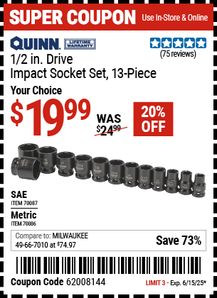 Harbor Freight Coupons, HF Coupons, 20% off - 70087
