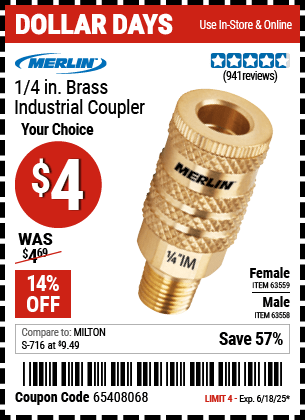 Harbor Freight Coupons, HF Coupons, 20% off - 1/4