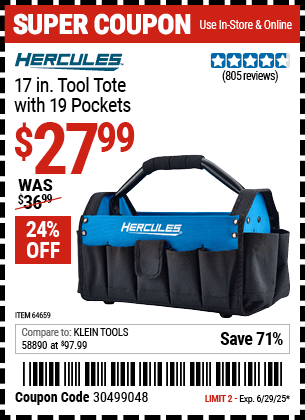 Harbor Freight Coupons, HF Coupons, 20% off - Hercules 17