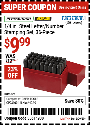 Harbor Freight Coupons, HF Coupons, 20% off - 36 Piece, 1/4