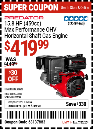 Harbor Freight Coupons, HF Coupons, 20% off - 72859