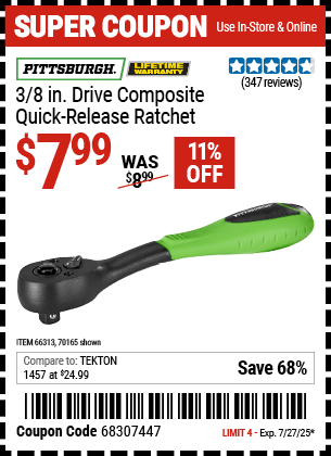 Harbor Freight Coupons, HF Coupons, 20% off - 3/8