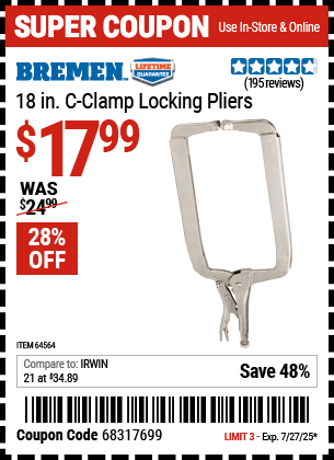 Harbor Freight Coupons, HF Coupons, 20% off - 64564