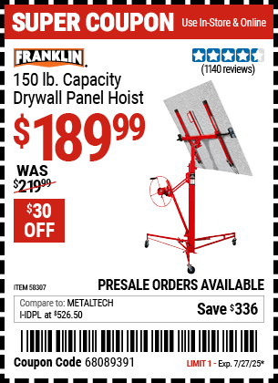 Harbor Freight Coupons, HF Coupons, 20% off - 58307