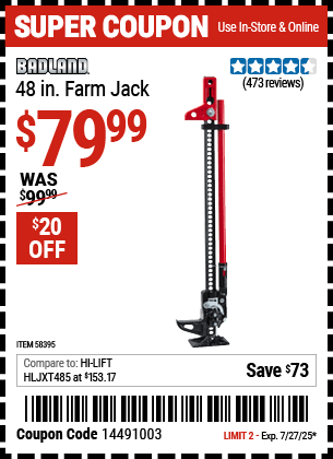 Harbor Freight Coupons, HF Coupons, 20% off - 58395