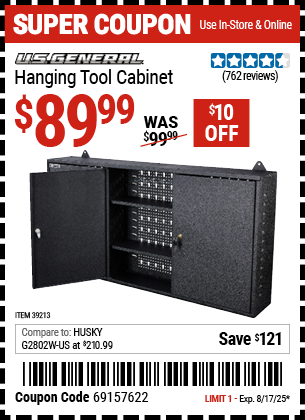 Harbor Freight Coupons, HF Coupons, 20% off - Hanging Tool Cabinet