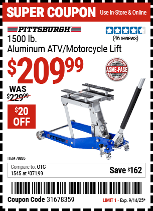 Harbor Freight Coupons, HF Coupons, 20% off - 70835