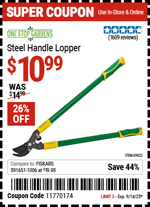 Harbor Freight Coupons, HF Coupons, 20% off - Steel Handle Lopper