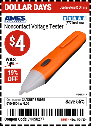 Harbor Freight Coupons, HF Coupons, 20% off - Non-contact Voltage Tester