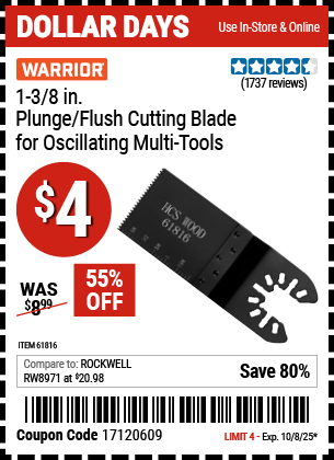 Harbor Freight Coupons, HF Coupons, 20% off - 1-3/8