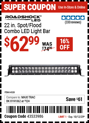 Harbor Freight Coupons, HF Coupons, 20% off - Roadshock 22