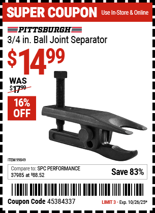 Harbor Freight Coupons, HF Coupons, 20% off - 3/4