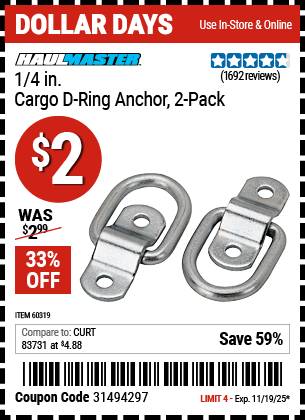Harbor Freight Coupons, HF Coupons, 20% off - 2 Piece, 1/4