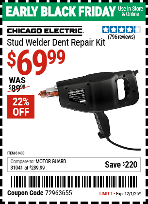 Harbor Freight Coupons, HF Coupons, 20% off - Stud Welder Dent Repair Kit
