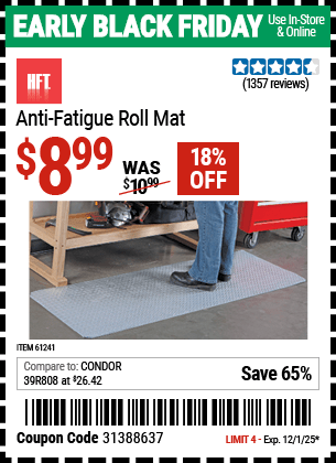 Harbor Freight Coupons, HF Coupons, 20% off - Anti-fatigue Roll Mat