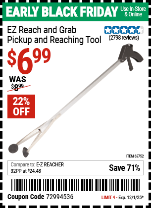 Harbor Freight Coupons, HF Coupons, 20% off - Ez Reach And Grab Pickup And Reaching Tool