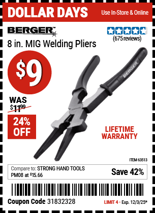 Harbor Freight Coupons, HF Coupons, 20% off - 6-in-1 Mig Welding Pliers